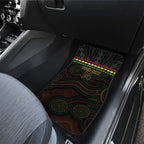 Penrith Panthers Rugby Custom Car Mats 60 Years Anniversary Black Polynesian Aboriginal Art