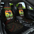 Penrith Panthers Rugby Custom Car Seat Cover 60 Years Anniversary Black Polynesian Aboriginal Art