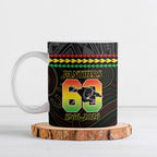 Penrith Panthers Rugby Custom Ceramic Mug 60 Years Anniversary Black Polynesian Aboriginal Art