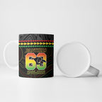 Penrith Panthers Rugby Custom Ceramic Mug 60 Years Anniversary Black Polynesian Aboriginal Art