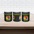 Penrith Panthers Rugby Custom Ceramic Mug 60 Years Anniversary Black Polynesian Aboriginal Art