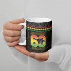 Penrith Panthers Rugby Custom Ceramic Mug 60 Years Anniversary Black Polynesian Aboriginal Art