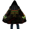 Penrith Panthers Rugby Custom Cloak 60 Years Anniversary Black Polynesian Aboriginal Art