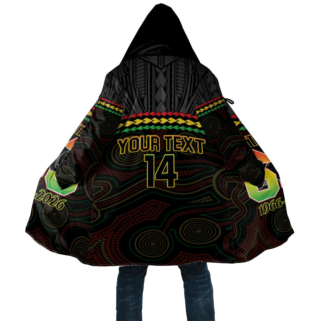 Penrith Panthers Rugby Custom Cloak 60 Years Anniversary Black Polynesian Aboriginal Art
