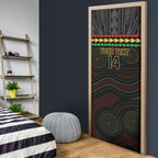 Penrith Panthers Rugby Custom Door Cover 60 Years Anniversary Black Polynesian Aboriginal Art
