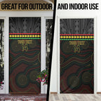 Penrith Panthers Rugby Custom Door Cover 60 Years Anniversary Black Polynesian Aboriginal Art