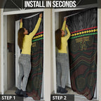 Penrith Panthers Rugby Custom Door Cover 60 Years Anniversary Black Polynesian Aboriginal Art
