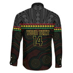 Penrith Panthers Rugby Custom Family Matching Mermaid Dress and Hawaiian Shirt 60 Years Anniversary Black Polynesian Aboriginal Art