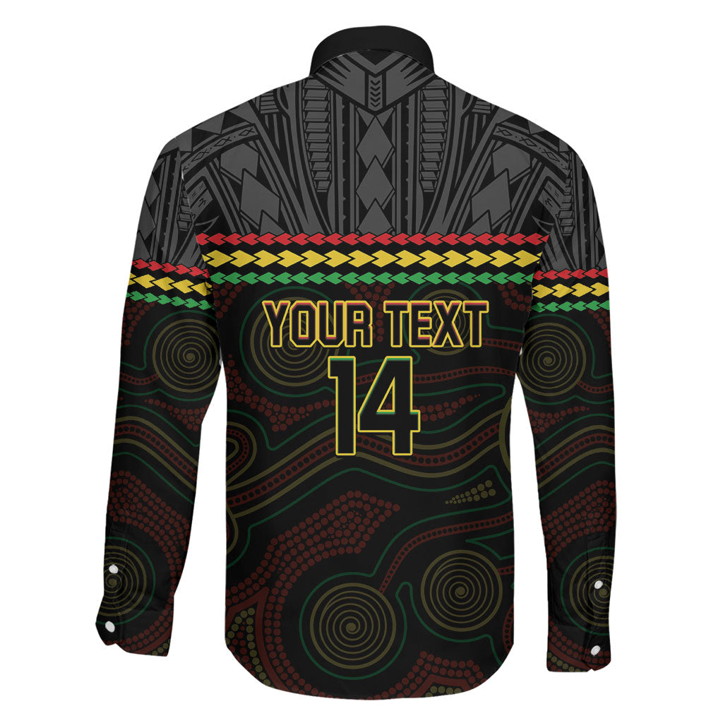 Penrith Panthers Rugby Custom Family Matching Mermaid Dress and Hawaiian Shirt 60 Years Anniversary Black Polynesian Aboriginal Art