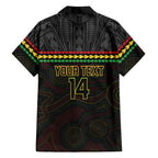 Penrith Panthers Rugby Custom Family Matching Puletasi and Hawaiian Shirt 60 Years Anniversary Black Polynesian Aboriginal Art