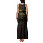 Penrith Panthers Rugby Custom Family Matching Tank Maxi Dress and Hawaiian Shirt 60 Years Anniversary Black Polynesian Aboriginal Art