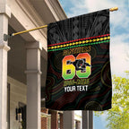 Penrith Panthers Rugby Custom Garden Flag 60 Years Anniversary Black Polynesian Aboriginal Art