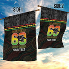 Penrith Panthers Rugby Custom Garden Flag 60 Years Anniversary Black Polynesian Aboriginal Art