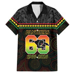 Penrith Panthers Rugby Custom Hawaiian Shirt 60 Years Anniversary Black Polynesian Aboriginal Art