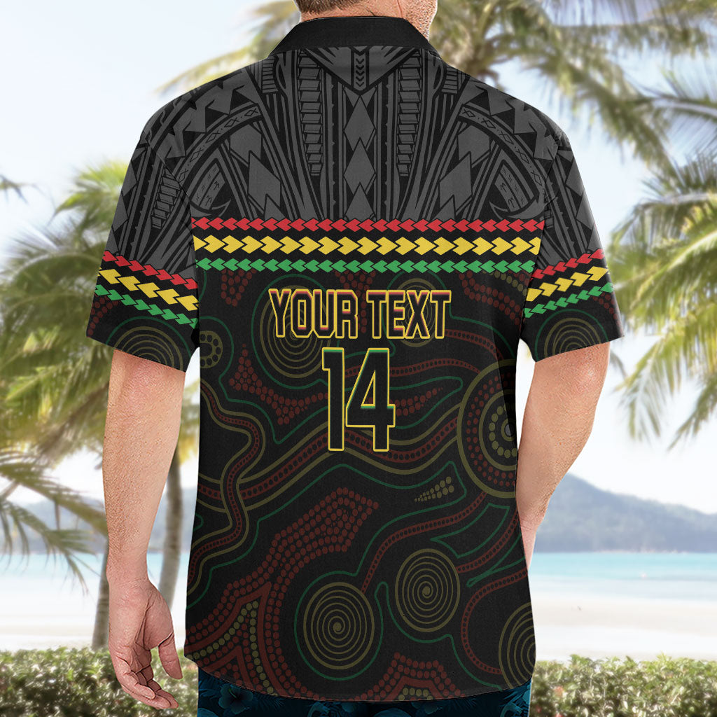 Penrith Panthers Rugby Custom Hawaiian Shirt 60 Years Anniversary Black Polynesian Aboriginal Art
