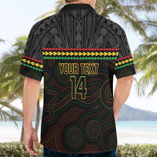 Penrith Panthers Rugby Custom Hawaiian Shirt 60 Years Anniversary Black Polynesian Aboriginal Art