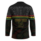 Penrith Panthers Rugby Custom Hockey Jersey 60 Years Anniversary Black Polynesian Aboriginal Art