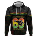 Penrith Panthers Rugby Custom Hoodie 60 Years Anniversary Black Polynesian Aboriginal Art