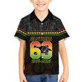 Penrith Panthers Rugby Custom Kid Hawaiian Shirt 60 Years Anniversary Black Polynesian Aboriginal Art