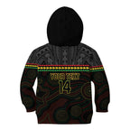 Penrith Panthers Rugby Custom Kid Hoodie 60 Years Anniversary Black Polynesian Aboriginal Art