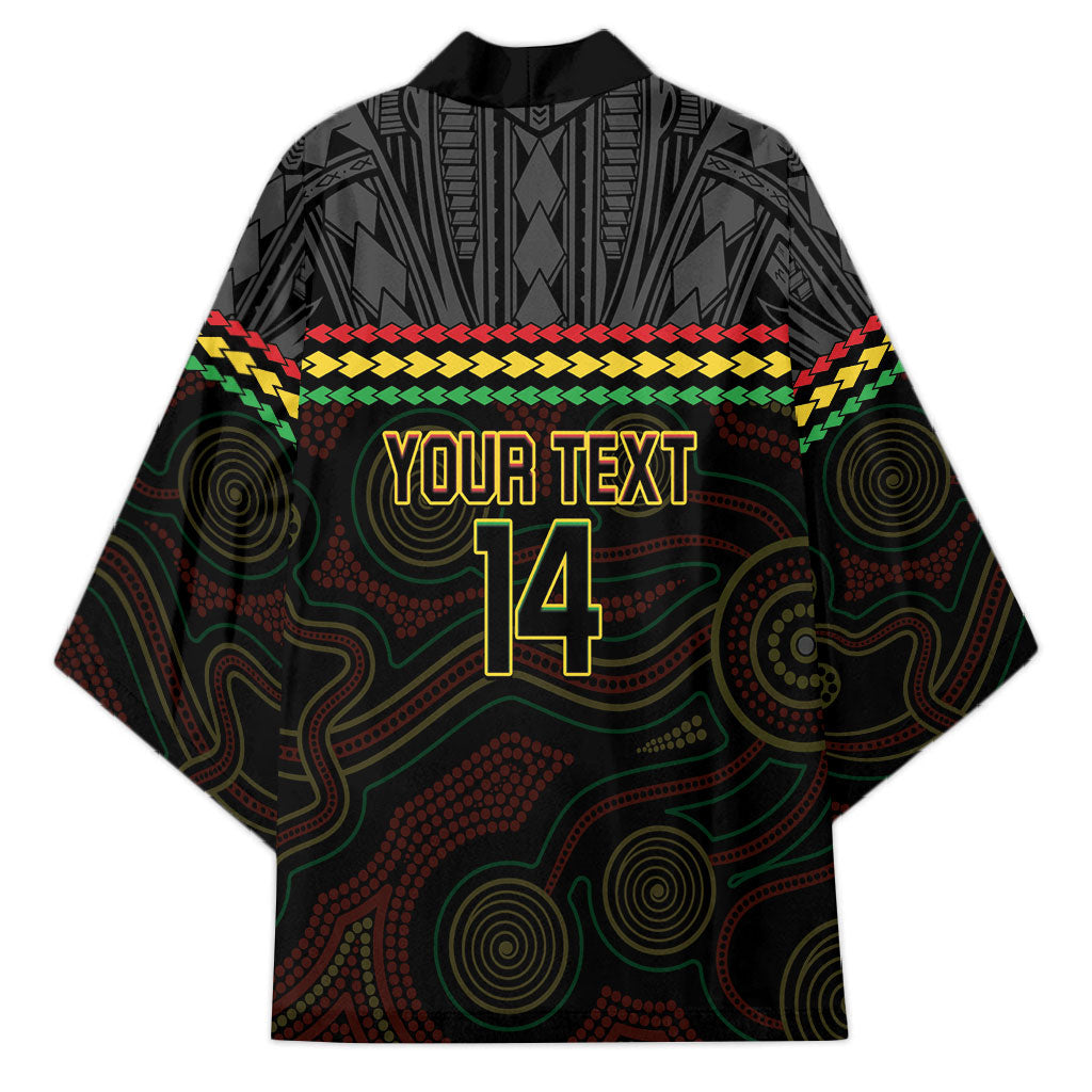 Penrith Panthers Rugby Custom Kimono 60 Years Anniversary Black Polynesian Aboriginal Art