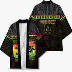 Penrith Panthers Rugby Custom Kimono 60 Years Anniversary Black Polynesian Aboriginal Art