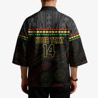 Penrith Panthers Rugby Custom Kimono 60 Years Anniversary Black Polynesian Aboriginal Art