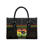 Penrith Panthers Rugby Custom Leather Bag 60 Years Anniversary Black Polynesian Aboriginal Art