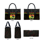 Penrith Panthers Rugby Custom Leather Bag 60 Years Anniversary Black Polynesian Aboriginal Art
