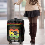 Penrith Panthers Rugby Custom Luggage Cover 60 Years Anniversary Black Polynesian Aboriginal Art