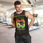 Penrith Panthers Rugby Custom Men Tank Top 60 Years Anniversary Black Polynesian Aboriginal Art