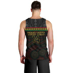 Penrith Panthers Rugby Custom Men Tank Top 60 Years Anniversary Black Polynesian Aboriginal Art