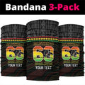 Penrith Panthers Rugby Custom Neck Gaiter 60 Years Anniversary Black Polynesian Aboriginal Art
