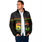 Penrith Panthers Rugby Custom Padded Jacket 60 Years Anniversary Black Polynesian Aboriginal Art