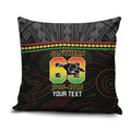 Penrith Panthers Rugby Custom Pillow Cover 60 Years Anniversary Black Polynesian Aboriginal Art