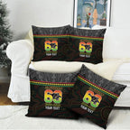 Penrith Panthers Rugby Custom Pillow Cover 60 Years Anniversary Black Polynesian Aboriginal Art