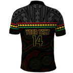 Penrith Panthers Rugby Custom Polo Shirt 60 Years Anniversary Black Polynesian Aboriginal Art