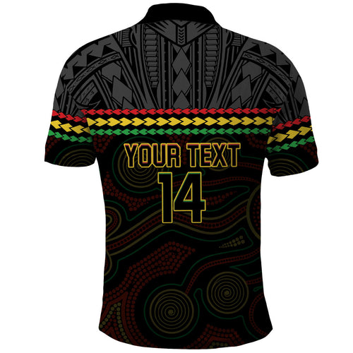 Penrith Panthers Rugby Custom Polo Shirt 60 Years Anniversary Black Polynesian Aboriginal Art