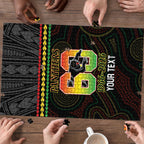 Penrith Panthers Rugby Custom Puzzle 60 Years Anniversary Black Polynesian Aboriginal Art