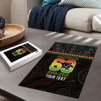 Penrith Panthers Rugby Custom Puzzle 60 Years Anniversary Black Polynesian Aboriginal Art