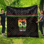 Penrith Panthers Rugby Custom Quilt 60 Years Anniversary Black Polynesian Aboriginal Art