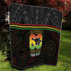 Penrith Panthers Rugby Custom Quilt 60 Years Anniversary Black Polynesian Aboriginal Art