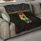 Penrith Panthers Rugby Custom Quilt 60 Years Anniversary Black Polynesian Aboriginal Art