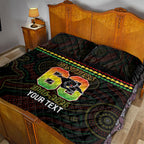 Penrith Panthers Rugby Custom Quilt Bed Set 60 Years Anniversary Black Polynesian Aboriginal Art