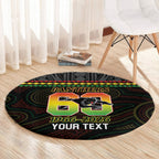Penrith Panthers Rugby Custom Round Carpet 60 Years Anniversary Black Polynesian Aboriginal Art