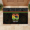 Penrith Panthers Rugby Custom Rubber Doormat 60 Years Anniversary Black Polynesian Aboriginal Art