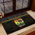 Penrith Panthers Rugby Custom Rubber Doormat 60 Years Anniversary Black Polynesian Aboriginal Art