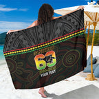 Penrith Panthers Rugby Custom Sarong 60 Years Anniversary Black Polynesian Aboriginal Art