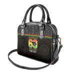 Penrith Panthers Rugby Custom Shoulder Handbag 60 Years Anniversary Black Polynesian Aboriginal Art