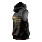 Penrith Panthers Rugby Custom Sleeveless Hoodie 60 Years Anniversary Black Polynesian Aboriginal Art